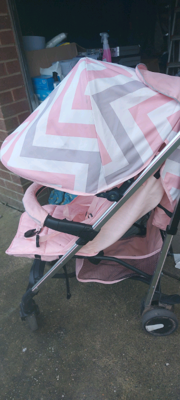 my babiie pink chevron stroller